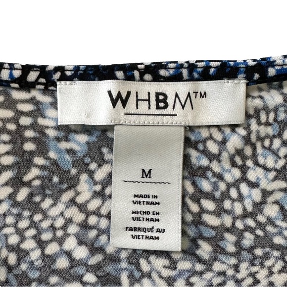 WHBM Jersey Faux Wrap Blue Abstract Print Dress Size M - Picture 4 of 11
